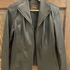Cole Haan Women's Sleek Black Leather Jacket